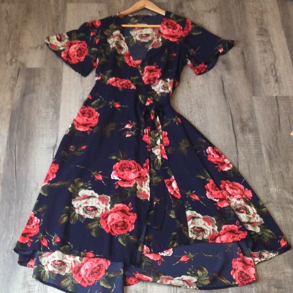 Forever 21 Boho beauty flowy midi floral Y2K dress - Picture 2 of 6